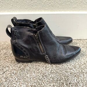 BED|STU Women's Size 7 Cobbler Series Leather Distressed Ankle Booties Point Toe